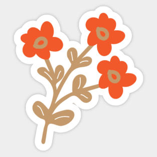 Teeny Tiny Orange Flower Bouquet Sticker